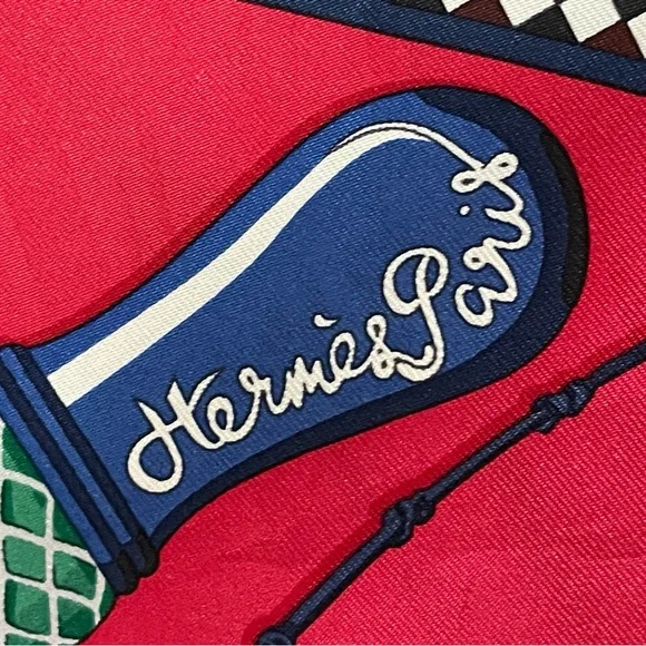 Hermès Fouets Et Badines Silk scarf Foulard. - Picture 5 of 16